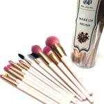 Pink makeup brushes